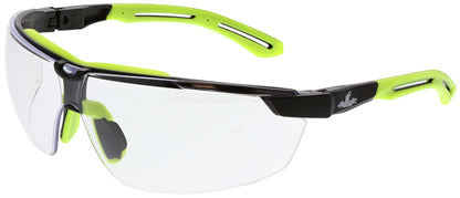 MCR Safety KD7R - Klondike® KD7R Series Half Frame Design with Integral TPR Brow Black Frame, Hi-Vis Lime TPR Temples Adjustable TPR Nose Pads Indoor/Outdoor UV-AF® Anti-Fog Lens 7-position lens angle adjustment — manufacturer image 4