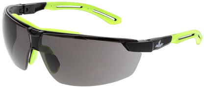 MCR Safety KD7R - Klondike® KD7R Series Half Frame Design with Integral TPR Brow Black Frame, Hi-Vis Lime TPR Temples Adjustable TPR Nose Pads Indoor/Outdoor UV-AF® Anti-Fog Lens 7-position lens angle adjustment — manufacturer image 7