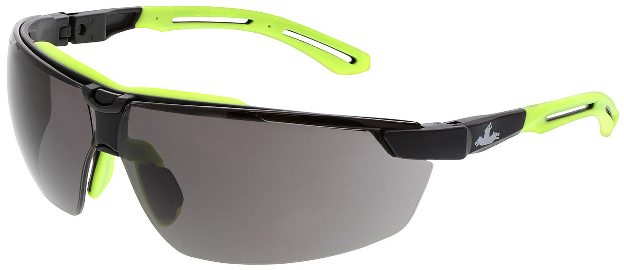 MCR Safety KD7R - Klondike® KD7R Series Half Frame Design with Integral TPR Brow Black Frame, Hi-Vis Lime TPR Temples Adjustable TPR Nose Pads Indoor/Outdoor UV-AF® Anti-Fog Lens 7-position lens angle adjustment — manufacturer image 6