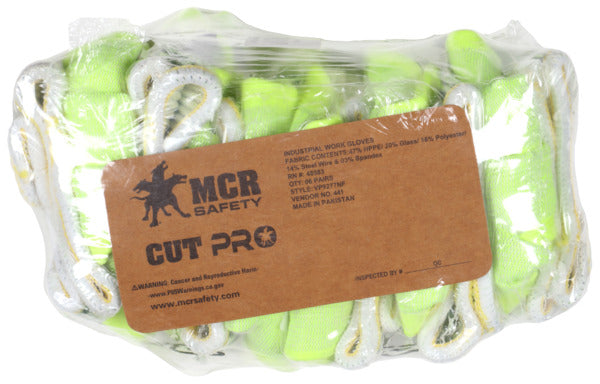 VP9277NF - Vending Packaged - MCR Safety CutPro® - 13-Gauge HyperMax® HPPE Shell - NFT® Coated Palm and Fingertips - Hi-Visibility Cut Resistant Work Gloves - Reinforced Thumb Crotch - BNF (Breathable Nitrile Foam) with NFT® Coating