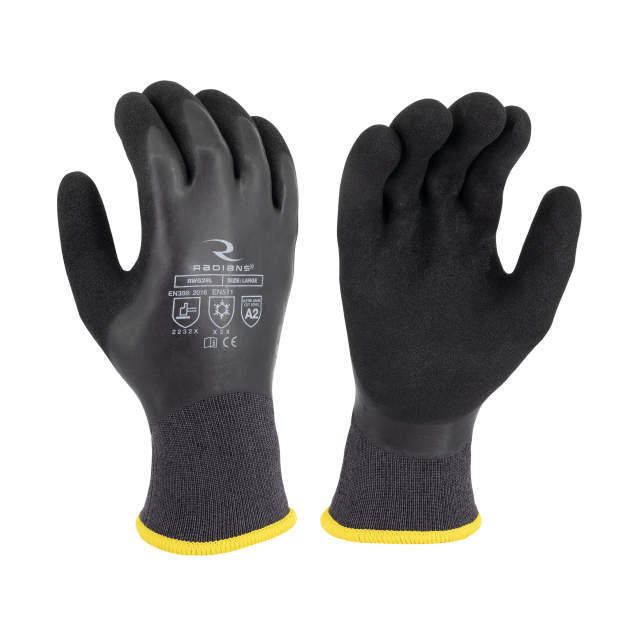 Radians RWG28 Cut Protection Level A2 Dipped Waterproof Winter Gripper Glove