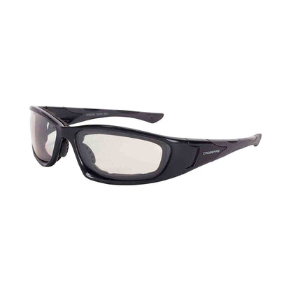 Crossfire MP7-FOAM - MP7 Foam Lined Safety Eyewear - Crystal Black Frame - Clear Anti-Fog Lens - Shiny Pearl Gray / I/O AF