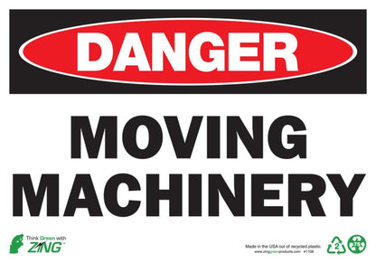 ZING Sign, Danger Moving Machinery, 7X10, Aluminum - official Zing product image 3