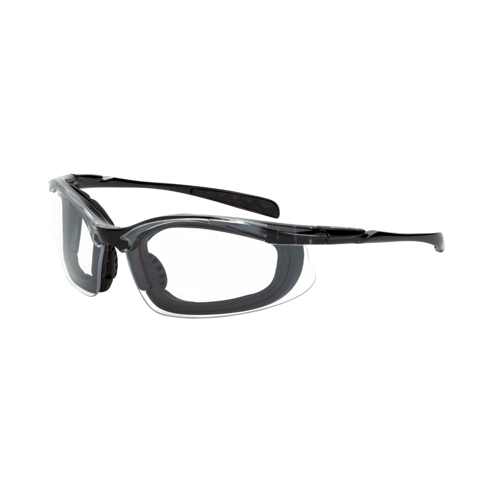 Crossfire CONCEPT - Foam Lined Safety Eyewear - Crystal Black Frame - Clear Anti-Fog Lens - Crystal Black / Clear AF
