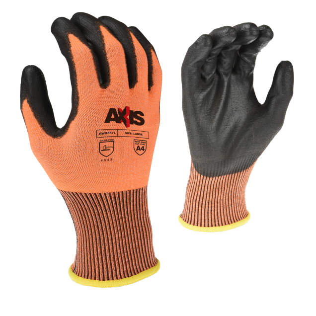 Radians RWG557S RWG557 AXIS™ Cut Protection Level A4 High Tenacity Nylon Glove – 13-Gauge, Polyurethane Gloves PPE