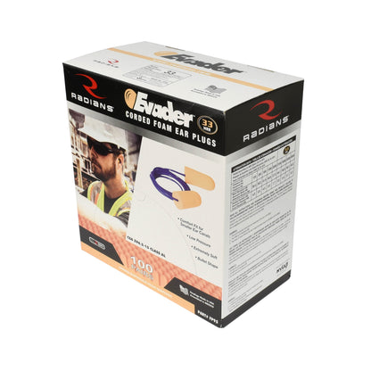 Radians FP95 - EVADER® 33 Disposable Foam Earplugs - Corded - additional view