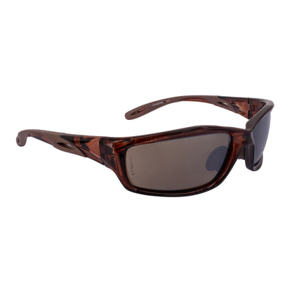 Crossfire INFINITY - Premium Safety Eyewear - Crystal Black Frame - Smoke Lens - Crystal Brown / HD Brown Mirror