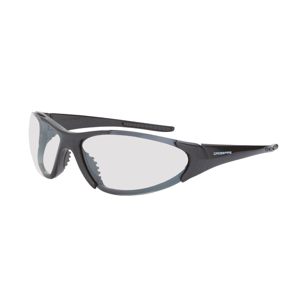 Crossfire CORE - Premium Safety Eyewear - Matte Black Frame - Smoke Lens - Shiny Black / I/O