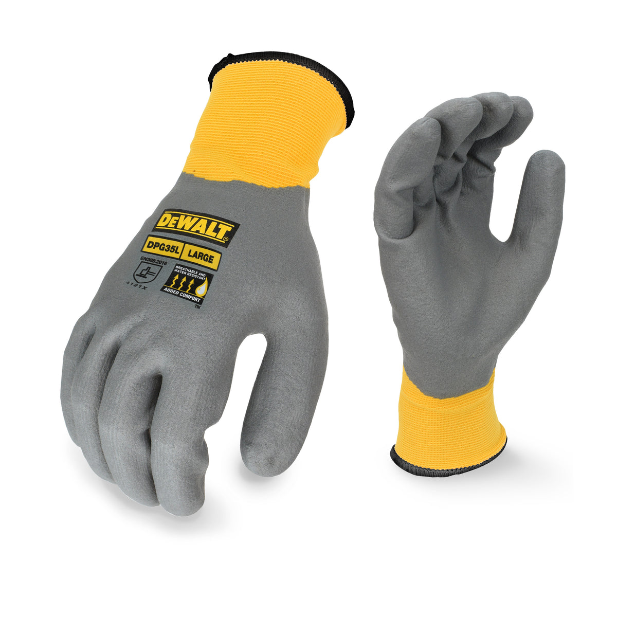 DEWALT DPG35 - Full Dip Water Resistant Breathable Work Glove - Gray