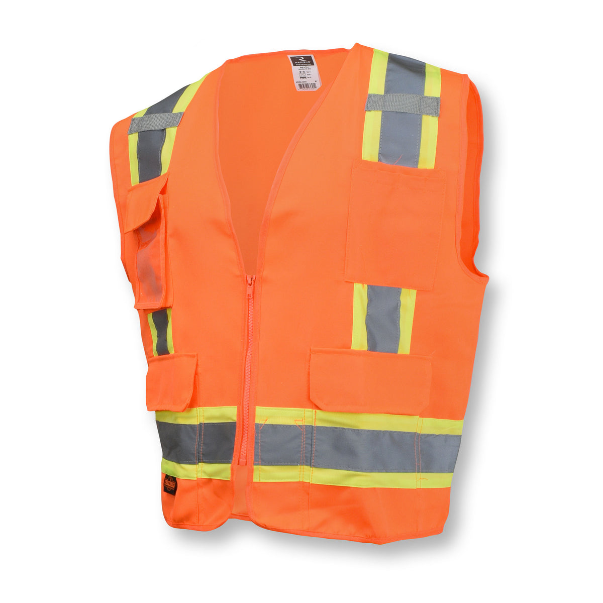 Radians SV62 - Type R Class 2 Surveyor Heavy Duty Solid Twill Safety Vest - Hi-Vis Orange