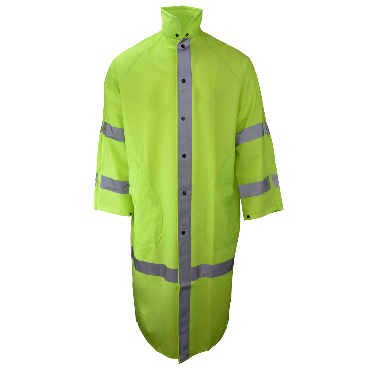 Neese 1870C - Econo-Viz Coat with Snap-On Hood and Reflective Tape - Hi-Vis Lime