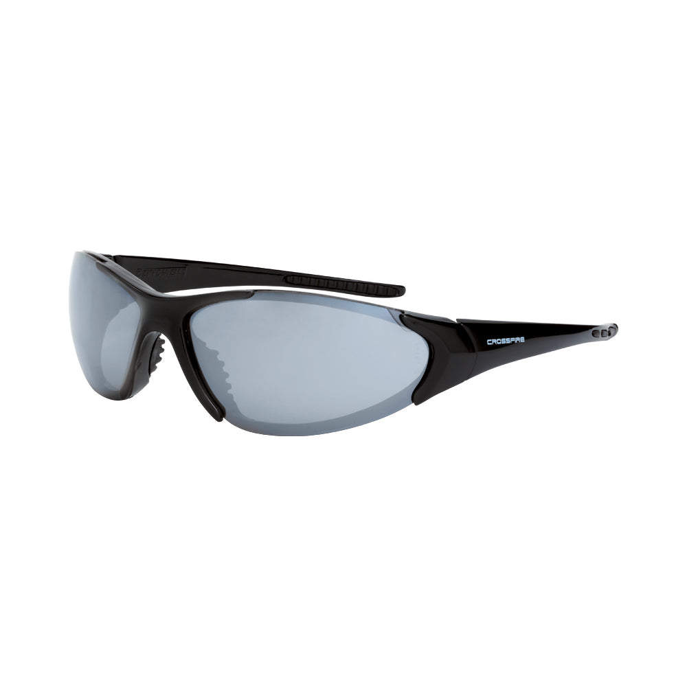 Crossfire CORE - Premium Safety Eyewear - Matte Black Frame - Smoke Lens - Shiny Black / Silver Mirror