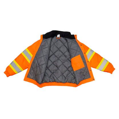 Radians SJ11QX-3 Class 3 X-Back Quilted Bomber Jacket with Hood