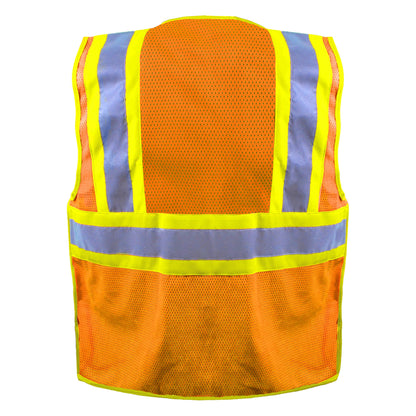 OccuNomix Hi-Vis Mesh Two-Tone Breakaway Surveyor Vest with Qr Zipper, Class 2 - view 2