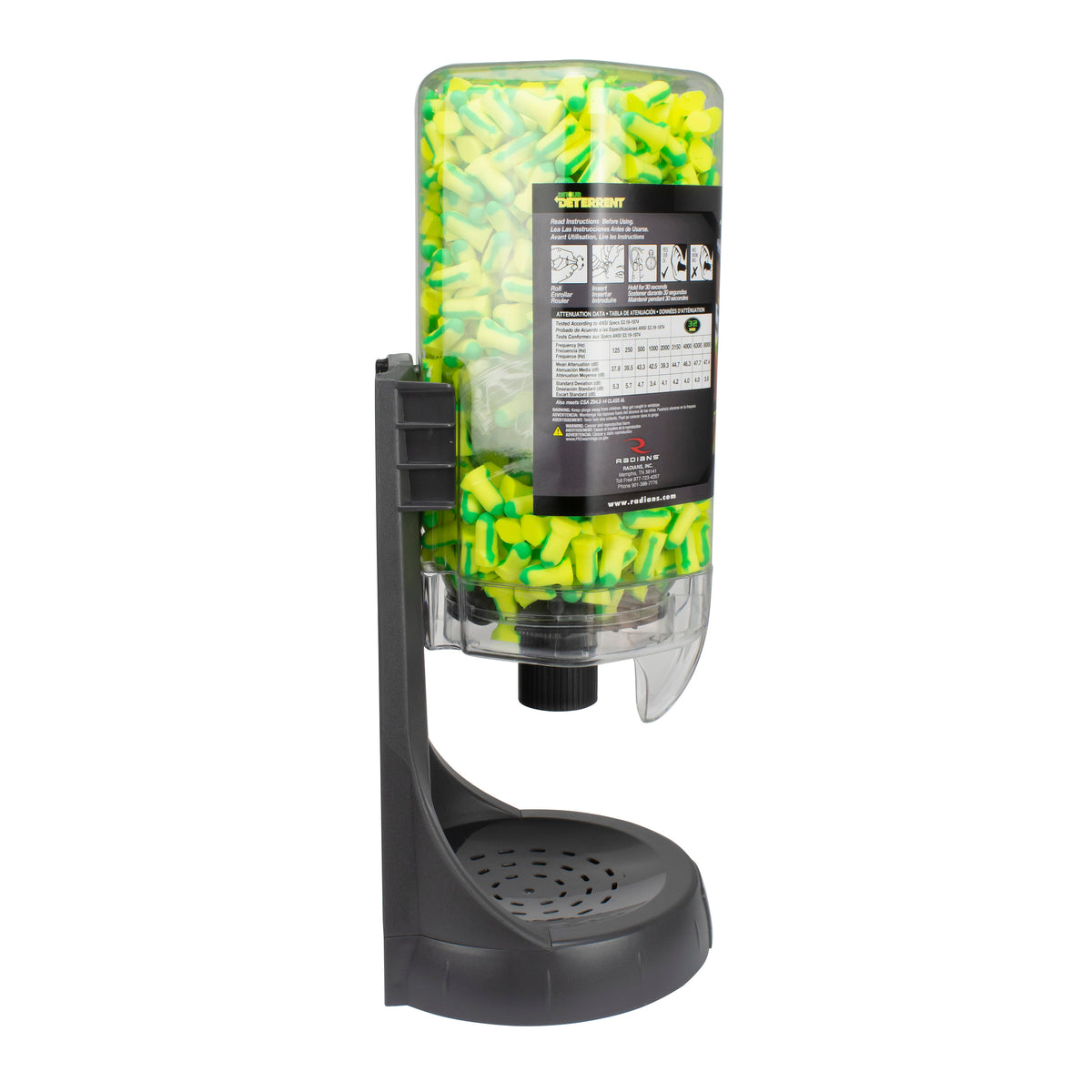 Radians FPD-500L34 - Refillable Dispenser with Deterrent® FP34 Plugs - 500 Pair - additional view