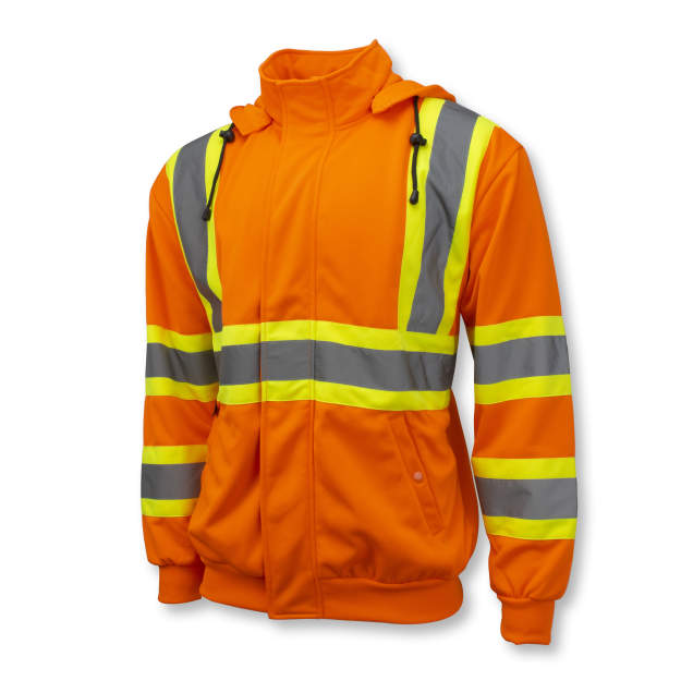 Radians SW01X-2 High Neck Zip Front X-Back Hooded Sweatshirt