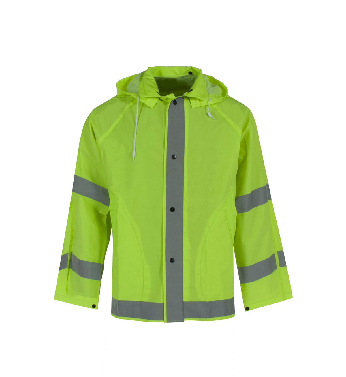 Neese 1820J - Econo-Viz Jacket with Snap-On Hood and Reflective Tape - Hi-Vis Lime