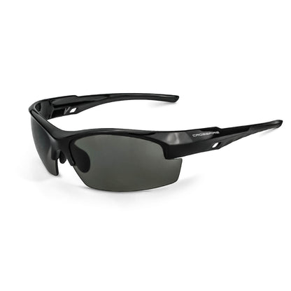Crossfire CRUCIBLE - Premium Safety Eyewear - Crystal Brown Frame - HD Brown Lens - Shiny Black / Smoke