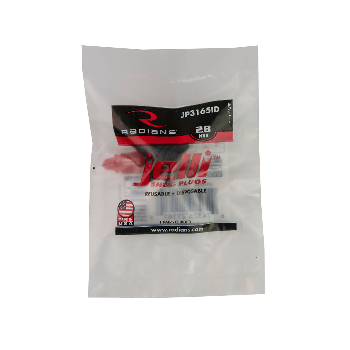 Radians JP3165ID - Snug Plug Earplugs - Corded - in Polybag - additional view