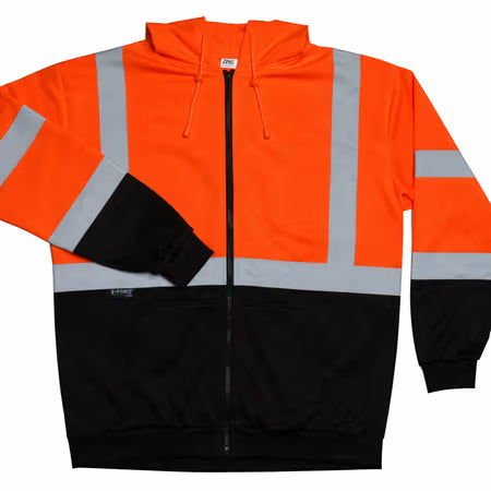 ZING Z-Force High-Visibility Class 3 Black Bottom Full-Zip Sweatshirt