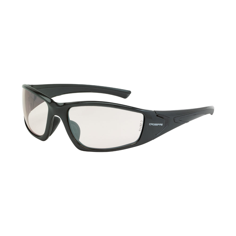 Crossfire RPG - Premium Safety Eyewear - Burnt Orange Frame - Demi-Copper Mirror Lens - Shiny Pearl Gray / I/O