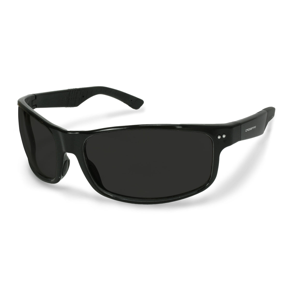 Crossfire CK7 - ™ Premium Safety Eyewear - Shiny Black Frame - Clear Lens - Shiny Black / Smoke