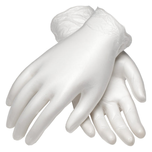 CleanTeam 100-2824 Single Use Class 100 Cleanroom Vinyl Glove with Finger Textured Grip - 9.5"