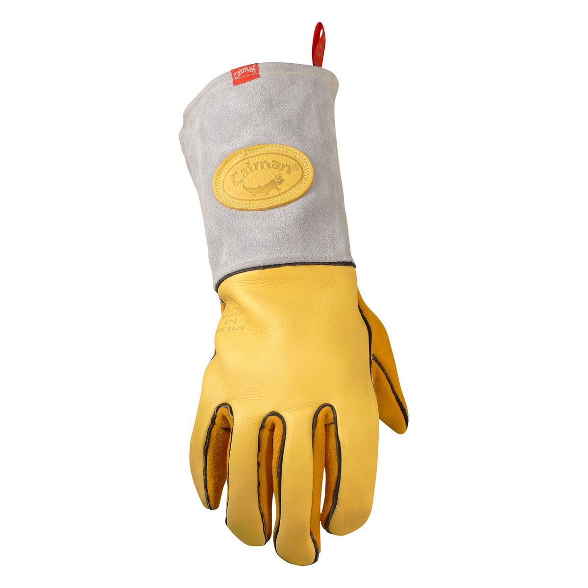 Caiman 1485 Elk Grain MIG/Stick Welder's Glove with Unlined Palm and FR Wool Lined Back