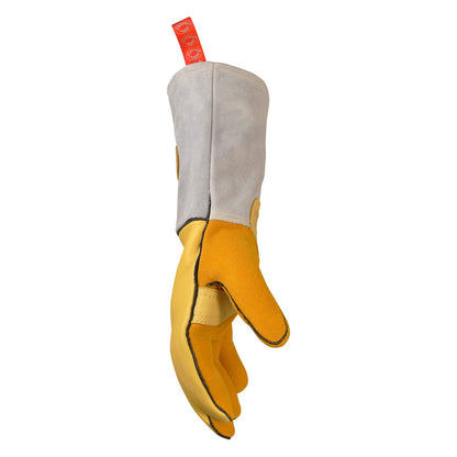 Caiman 1485 Elk Grain MIG/Stick Welder's Glove with Unlined Palm and FR Wool Lined Back