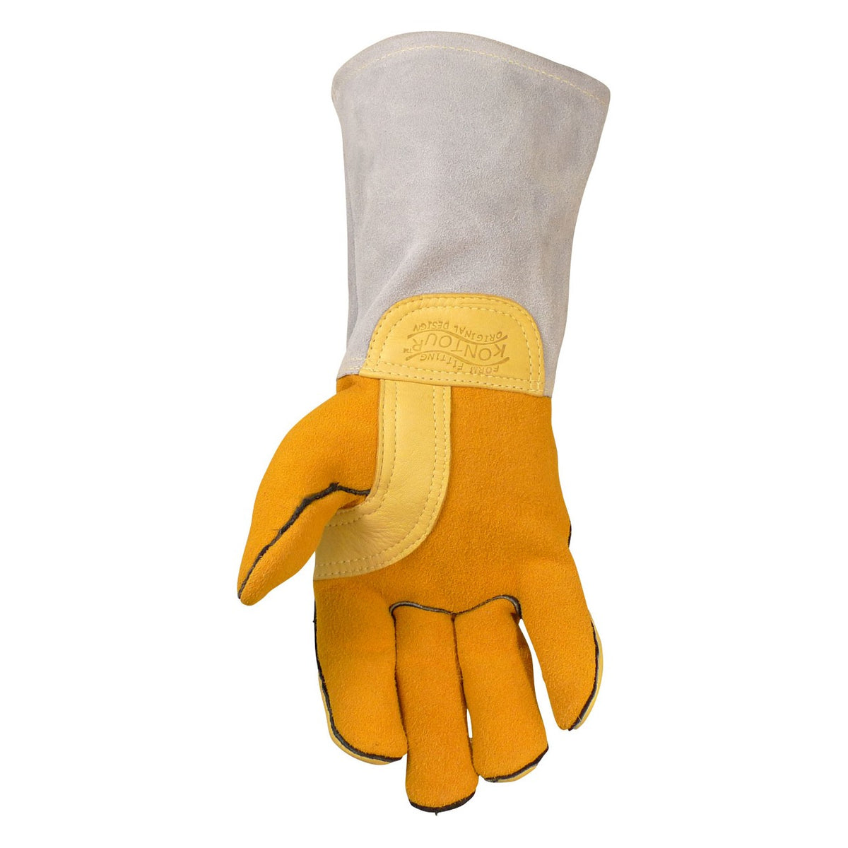 Caiman 1485 Elk Grain MIG/Stick Welder's Glove with Unlined Palm and FR Wool Lined Back