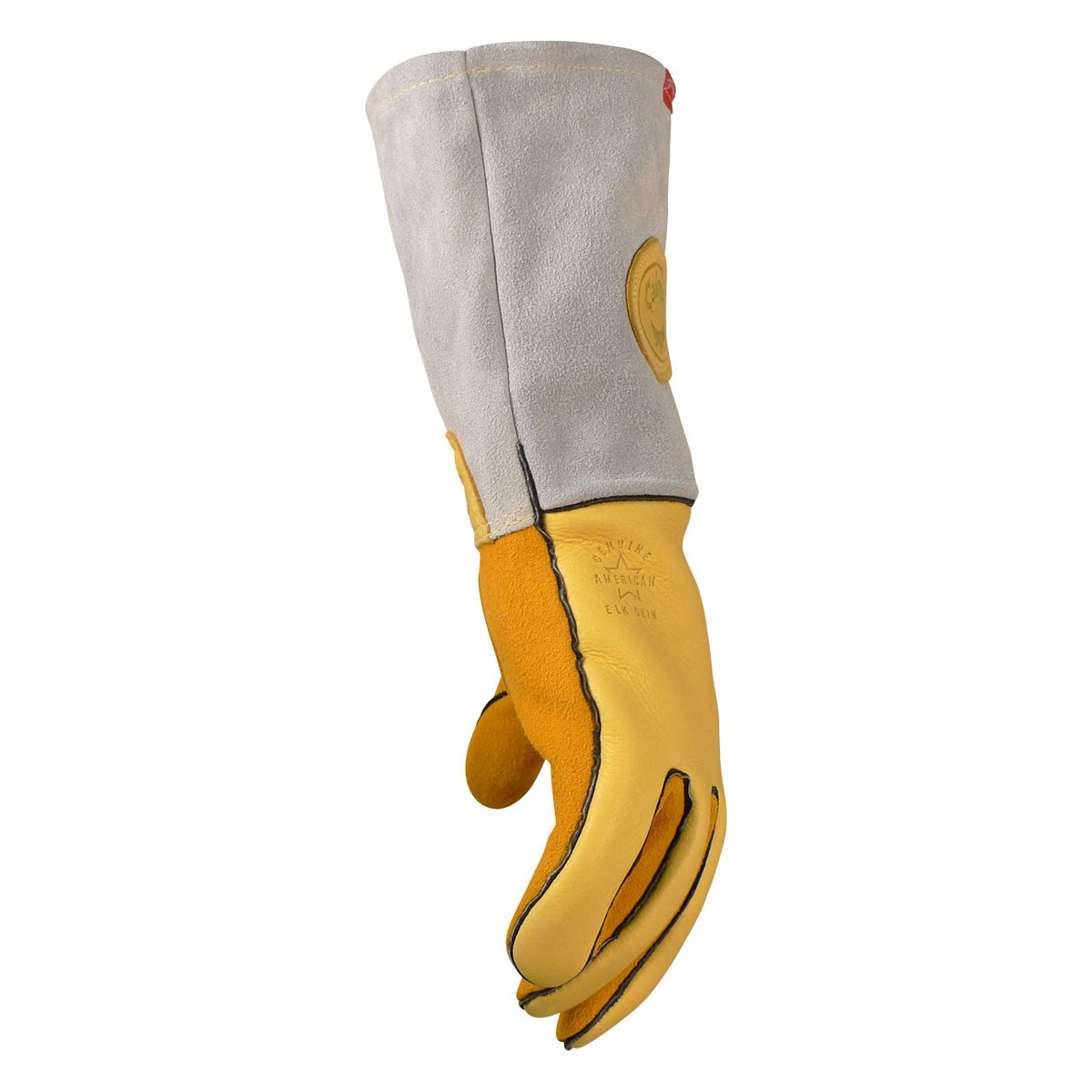 Caiman 1485 Elk Grain MIG/Stick Welder's Glove with Unlined Palm and FR Wool Lined Back