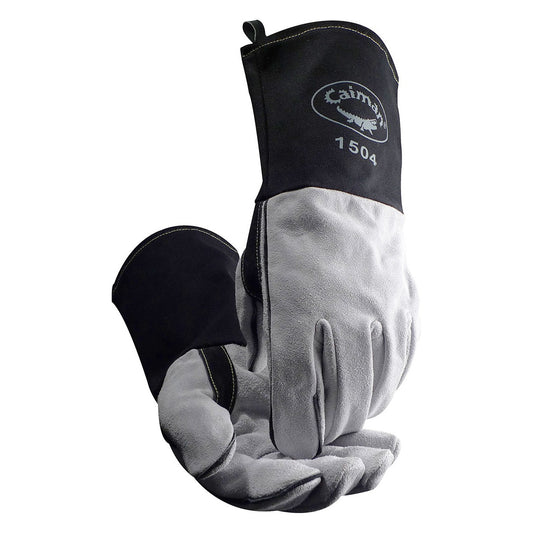 Caiman 1504-1 Superior Split Cowhide MIG/Stick Welder's Glove with FR Cotton Cuff