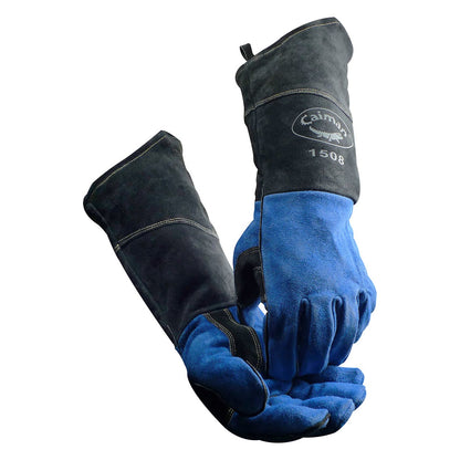 PIP Caiman - Premium Split Cowhide MIG/Stick Welder' Gloves with Fleece Lining and Scalloped Cuff - 18" Length - view 2