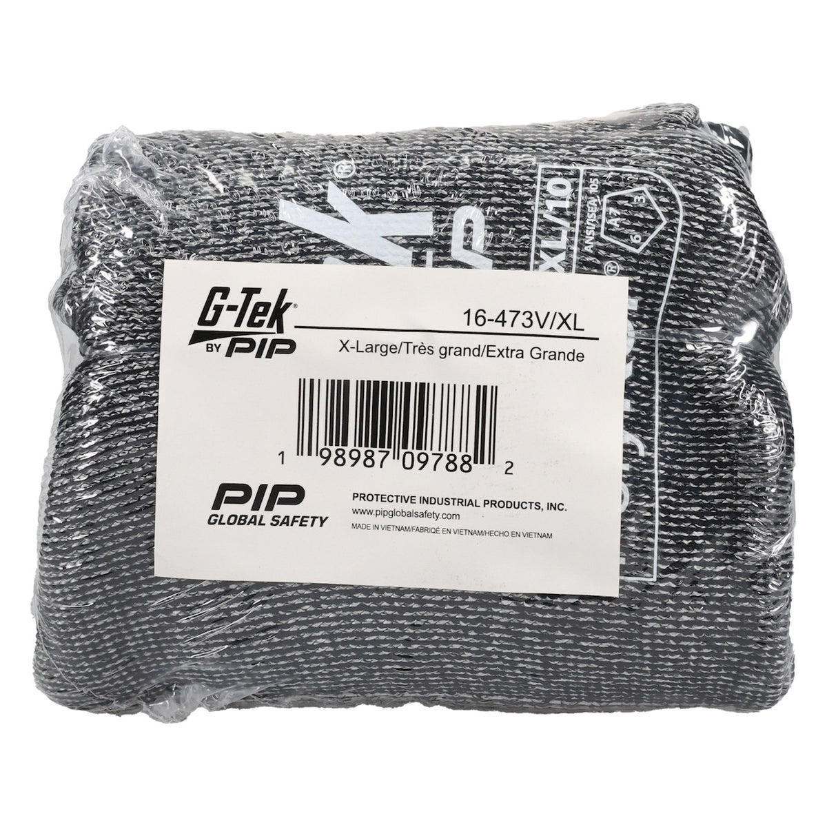 G-Tek 16-473V Seamless Knit PolyKor® Blended Glove with Silicone Coated Flat Grip on Palm & Fingers - Vend-Ready