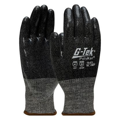 G-Tek 16-473V Seamless Knit PolyKor® Blended Glove with Silicone Coated Flat Grip on Palm & Fingers - Vend-Ready