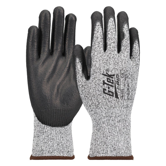 G-Tek 16-531 Seamless Knit PolyKor® Blended Glove with Polyurethane Coated Flat Grip on Palm & Fingers - Touchscreen