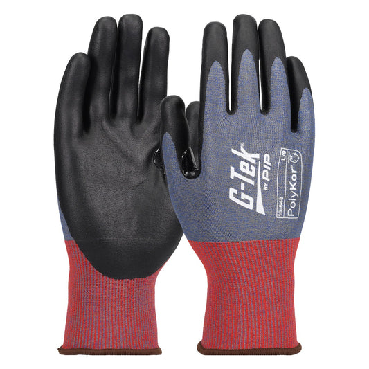 G-Tek 16-648 Seamless Knit Coreless PolyKor® Blended Glove with Foam Nitrile Coated Grip on Palm & Fingers - Touchscreen
