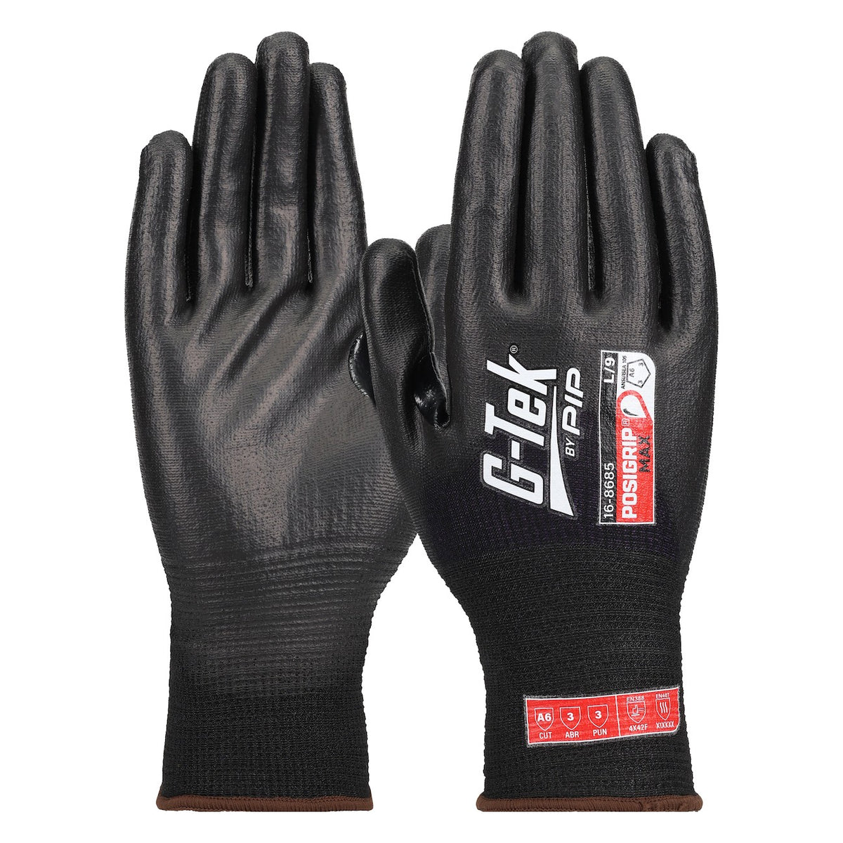 G-Tek 16-8685 Seamless Knit PolyKor® Blended Glove with PosiGrip MAX™ Coating on Palm, Fingers & Knuckles - Touchscreen