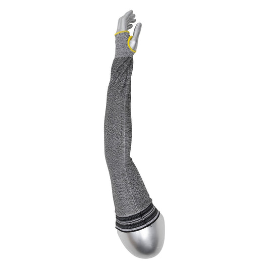 Kut Gard 20-S13ATA/PE4-22T-BW ATA Technology 13-Gauge Standard Width Knit Sleeve, Knit Wrist, Thumb Hole, Gray, with Black/White Elastic