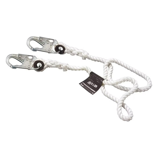 Miller 201RS-8-Z/6FT 1/2" Diameter Nylon Positioning Rope Lanyard with Locking Snap Hooks
