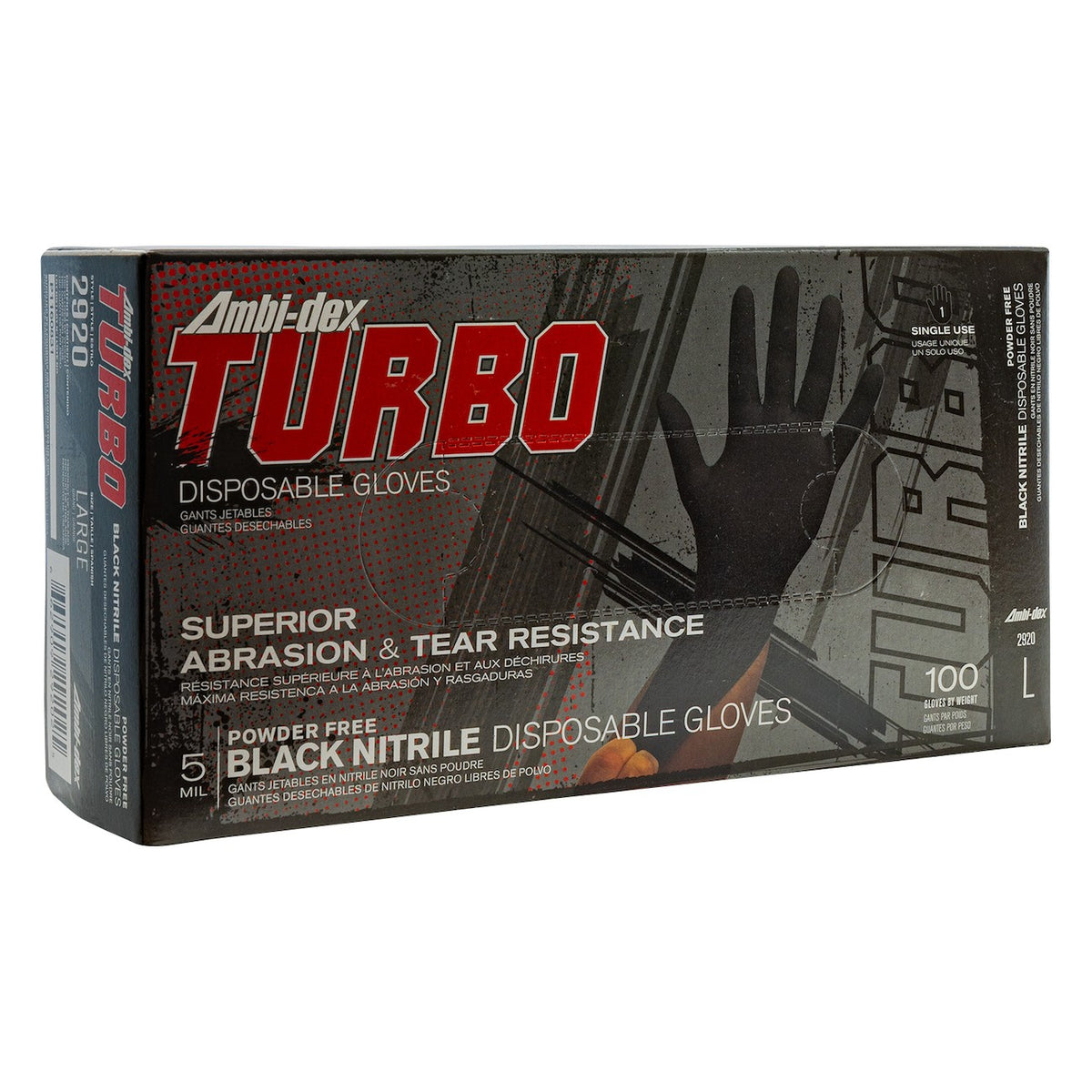 PIP Ambi-dex Turbo - Disposable Nitrile Gloves, Powder Free with Textured Grip - 5 mil, Model 2920 - view 3