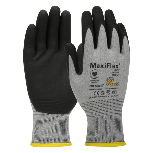 ATG 34-774B Anti-Static Seamless Knit Nylon Glove with Nitrile Coated MicroFoam Grip on Palm & Fingers - Touchscreen