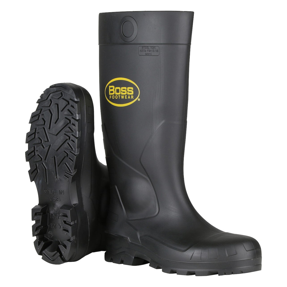 Boss 380-800 16" Black PVC Plain Toe Boot
