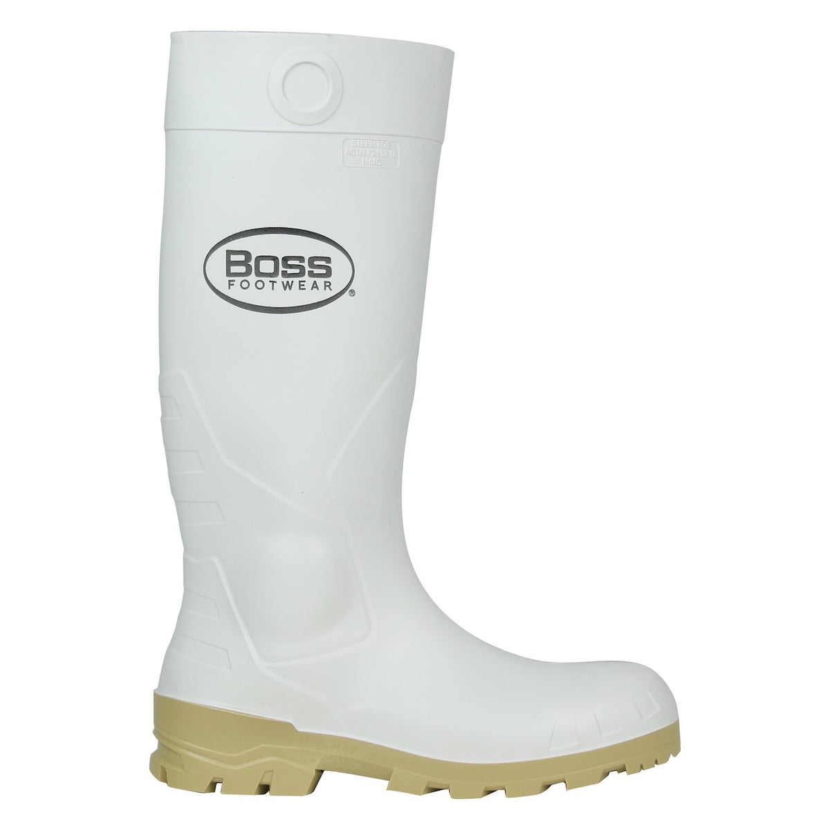 Boss 382-910 16" White PVC Steel Toe Boot