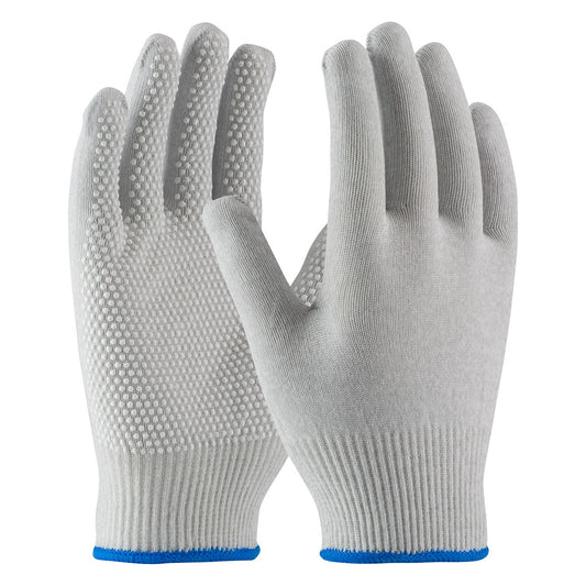 CleanTeam 40-6411 Seamless Knit Nylon / Carbon Fiber Electrostatic Dissipative (ESD) Glove with PVC Dot Grip
