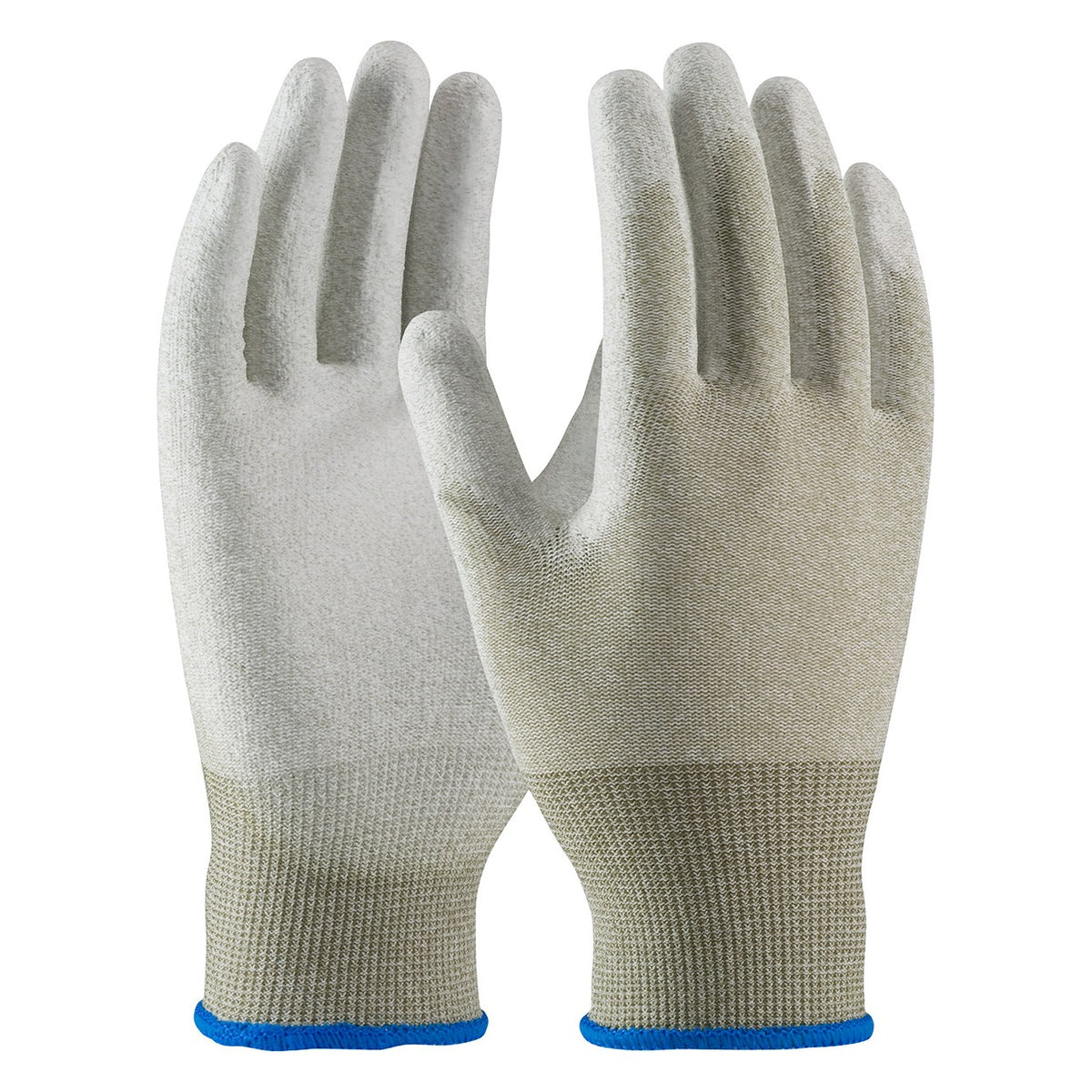 CleanTeam 40-6415 Seamless Knit Nylon / Copper Fiber Electrostatic Dissipative (ESD) Glove with Polyurethane Coated Smooth Grip on Palm & Fingers