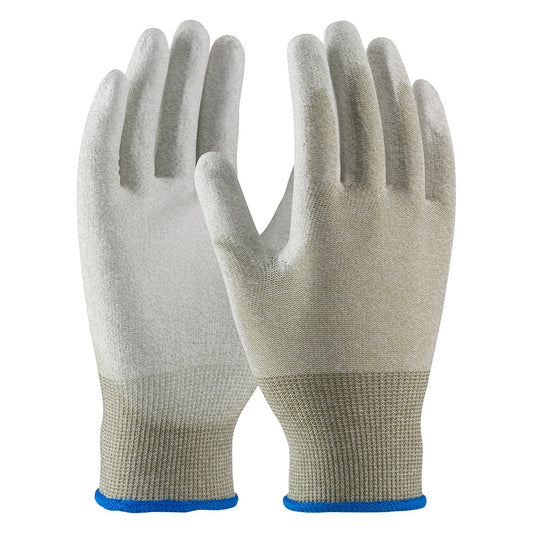 CleanTeam 40-6415 Seamless Knit Nylon / Copper Fiber Electrostatic Dissipative (ESD) Glove with Polyurethane Coated Smooth Grip on Palm & Fingers