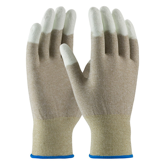 CleanTeam 40-6416 Seamless Knit Nylon / Copper Fiber Electrostatic Dissipative (ESD) Glove with Polyurethane Coated Smooth Grip on Fingertips