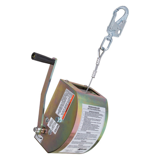 Miller 8442-Z7 Hoist/Winch with Integrated Mounting Bracket, Pulley, Carabiner, and Galvanized Steel Lifeline