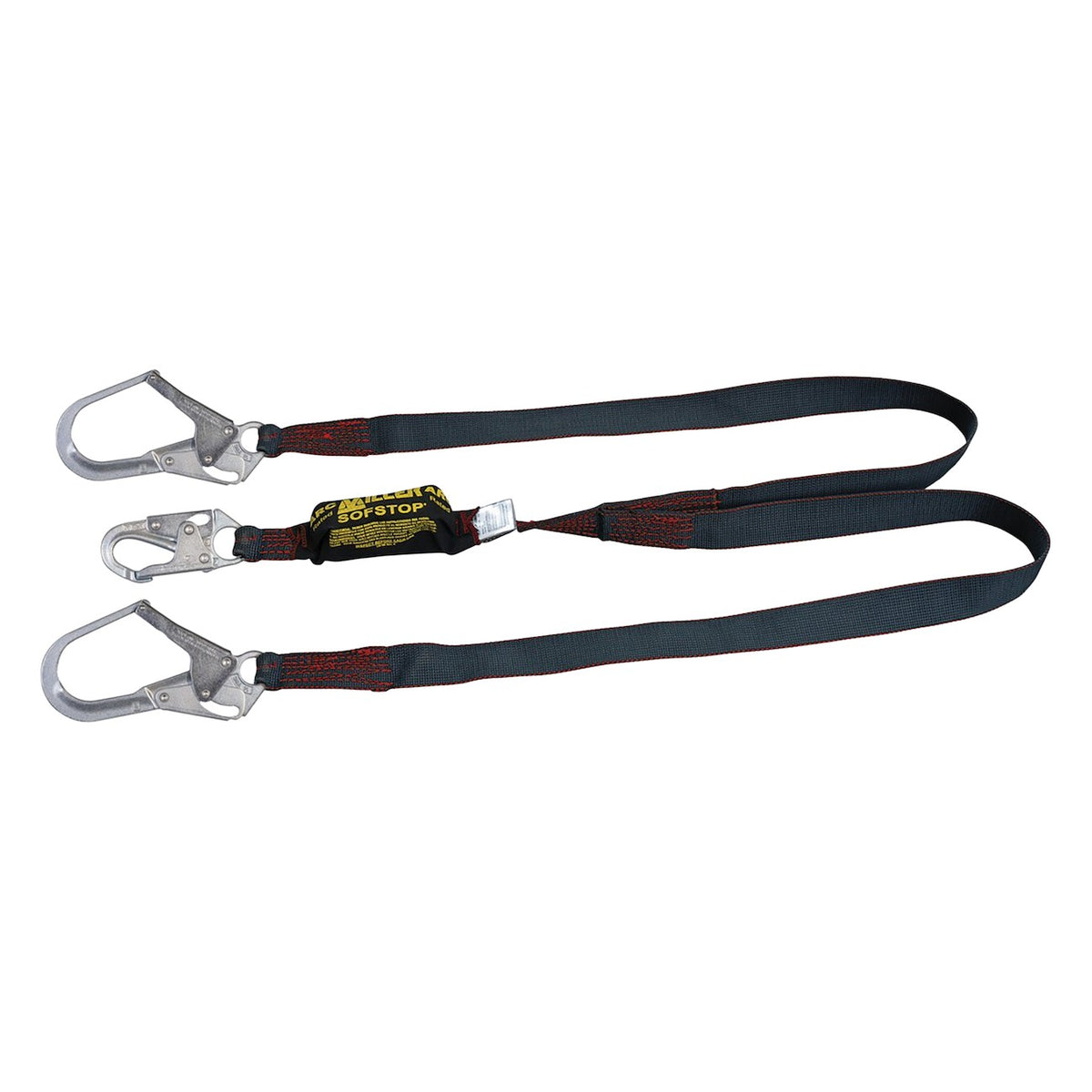 Miller 8798KR-Z7 Arc-Rated Double Leg Shock-Absorbing Lanyard with Kevlar® Webbing, Steel Locking Snap Hook and Steel Locking Rebar Hook